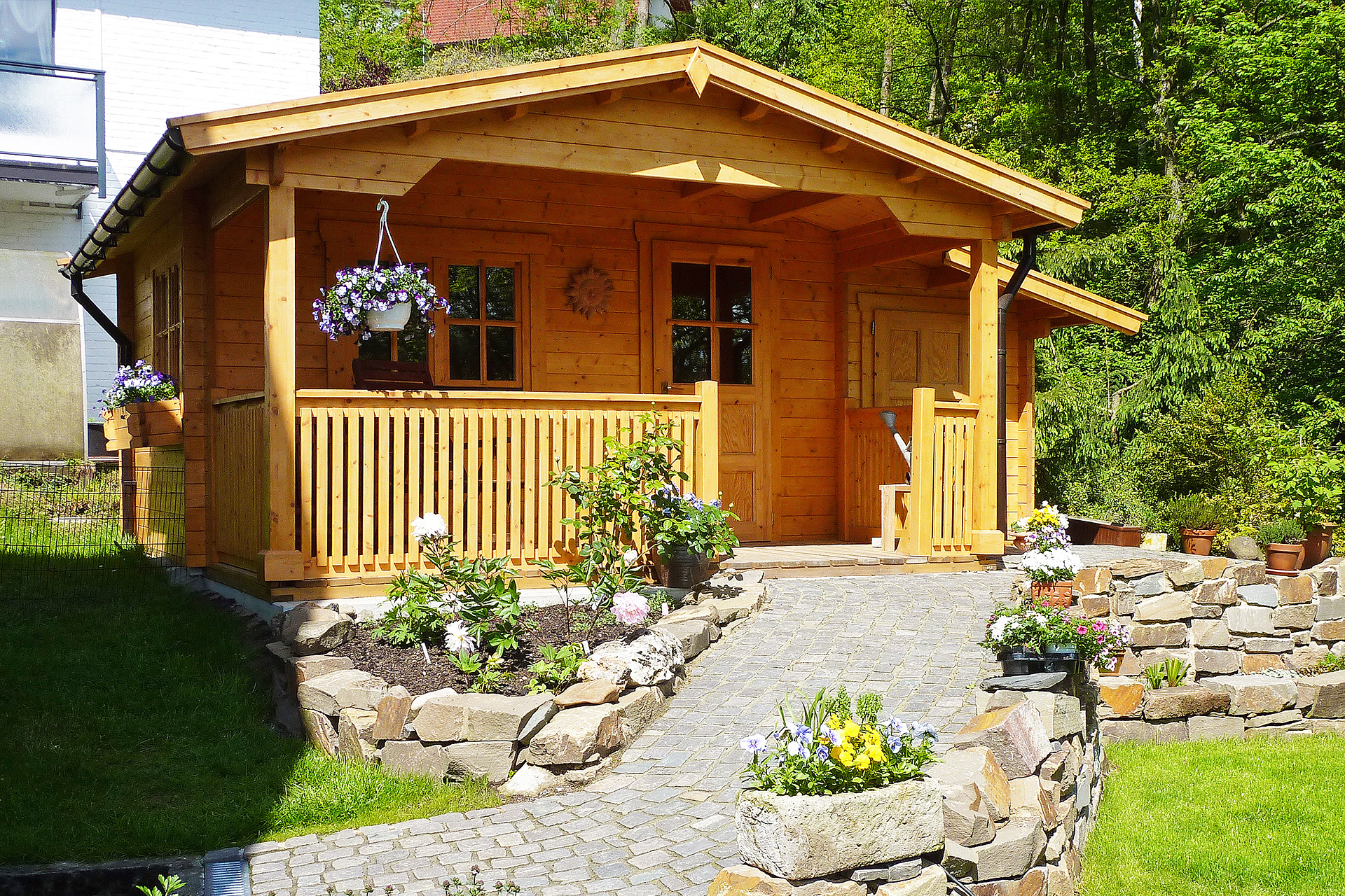 Gartenhaus Nida TA mit Terrasse und Anbau