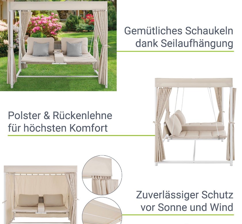 Schaukelliege Kassandra Beige