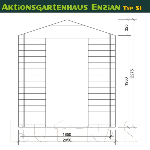 Gartenhaus Enzian - Typ S1