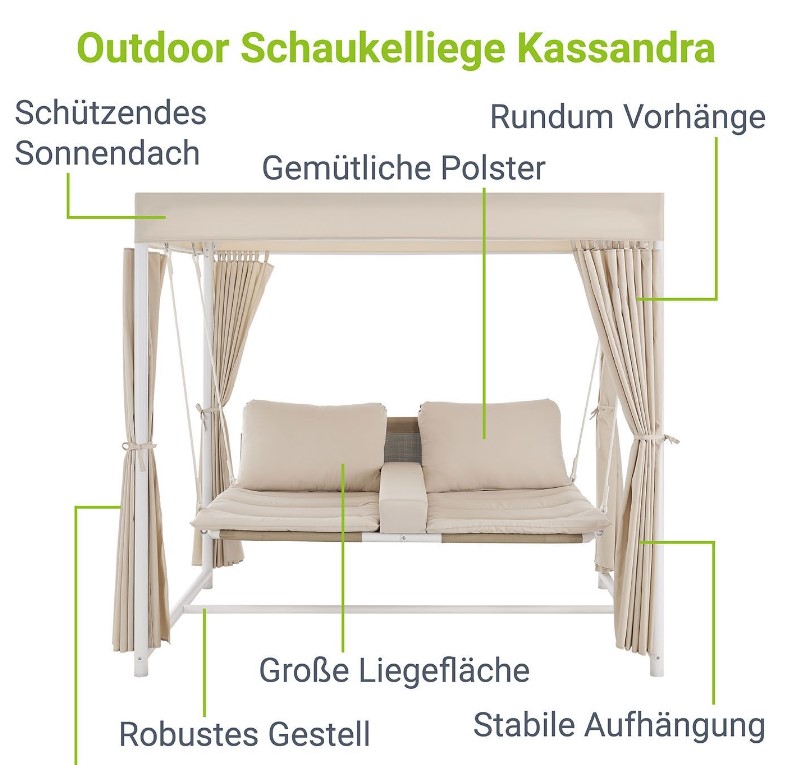 Schaukelliege Kassandra Beige