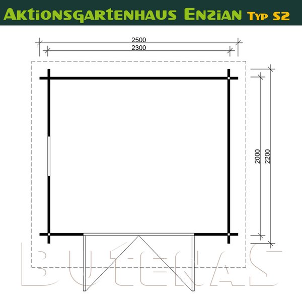 Gartenhaus Enzian - Typ S2 (klein)