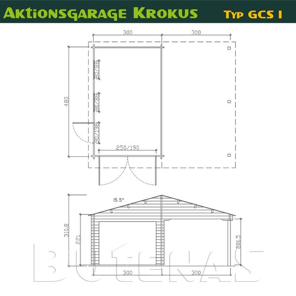 Garage mit Carport Krokus